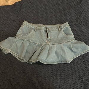 Denim Jean skirt with built in shorts liner